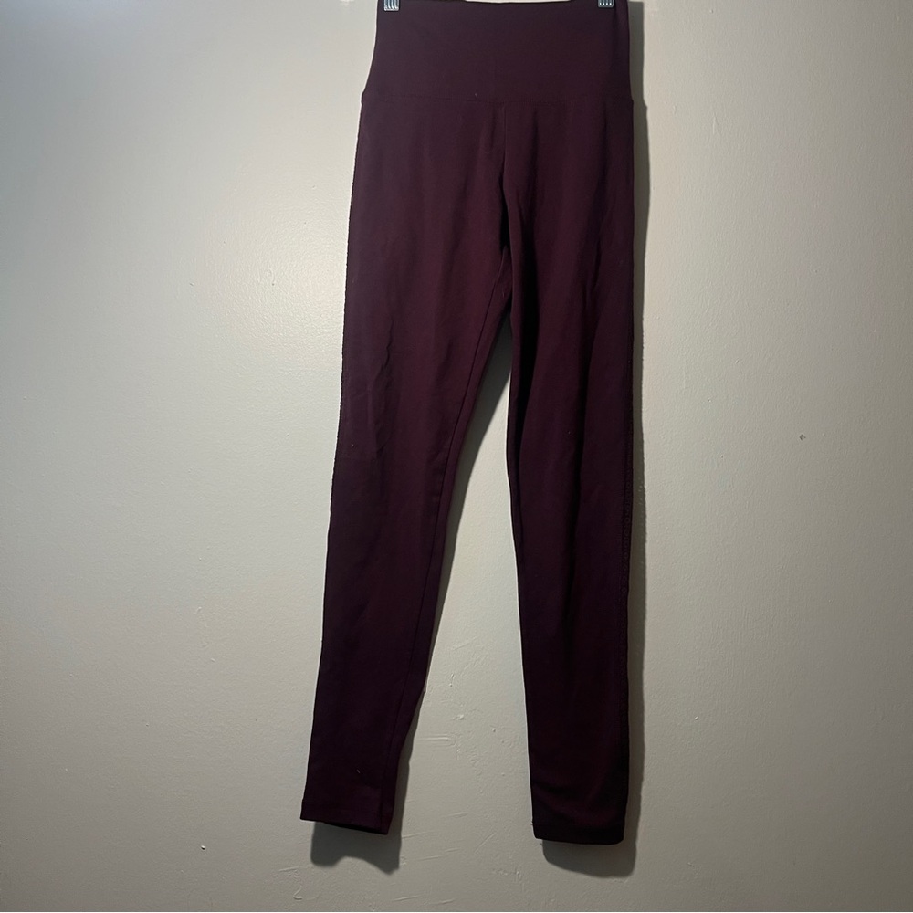 Burgundy High-Waisted Leggings